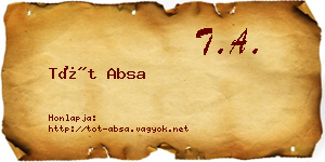 Tót Absa névjegykártya